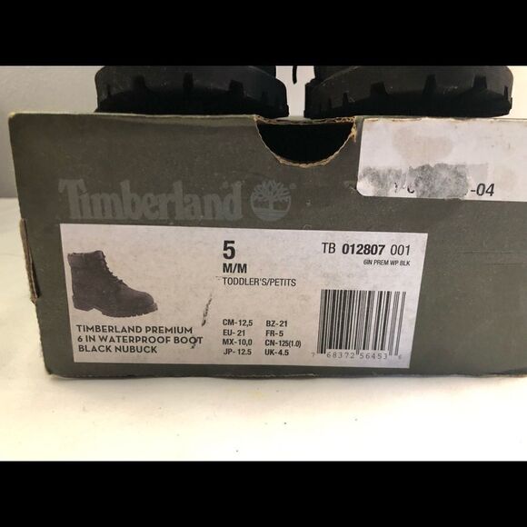 New Timberland Premium 6” 12807 BLK Toddler Boots5 - Picture 3 of 10